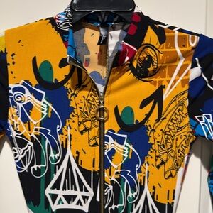 Multicolor Zip Up Jumpsuit